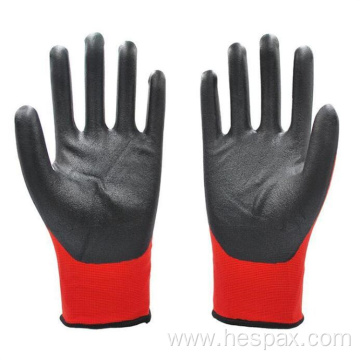 Hespax 15G Nylon Microfoam Nitrile Gloves Medium Duties